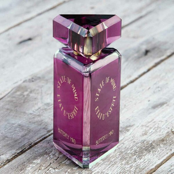 Promo shot of a bottle of perfume of State of Mind Butterfly Mind