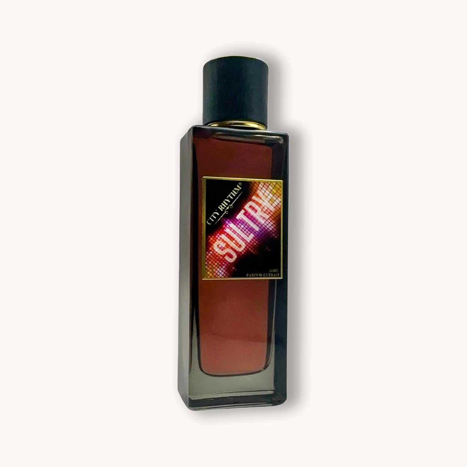 A perfume bottle of City Rhythm Sultry.