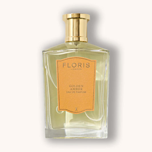 A perfume bottle of Floris London Golden Amber.