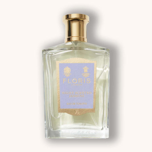 A perfume bottle of Floris London Night Scented Jasmine.