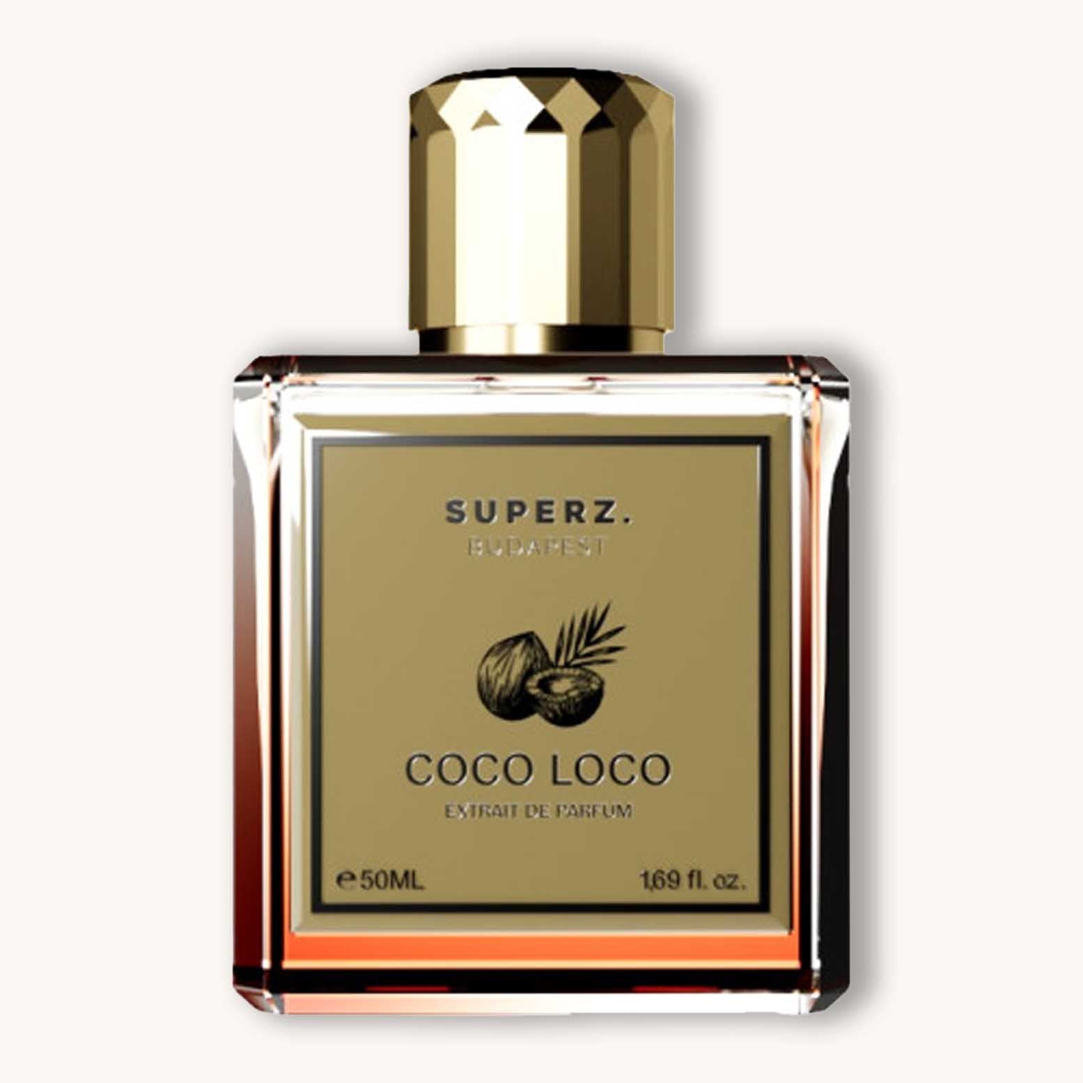 A perfume bottle of Superz Coco Loco.