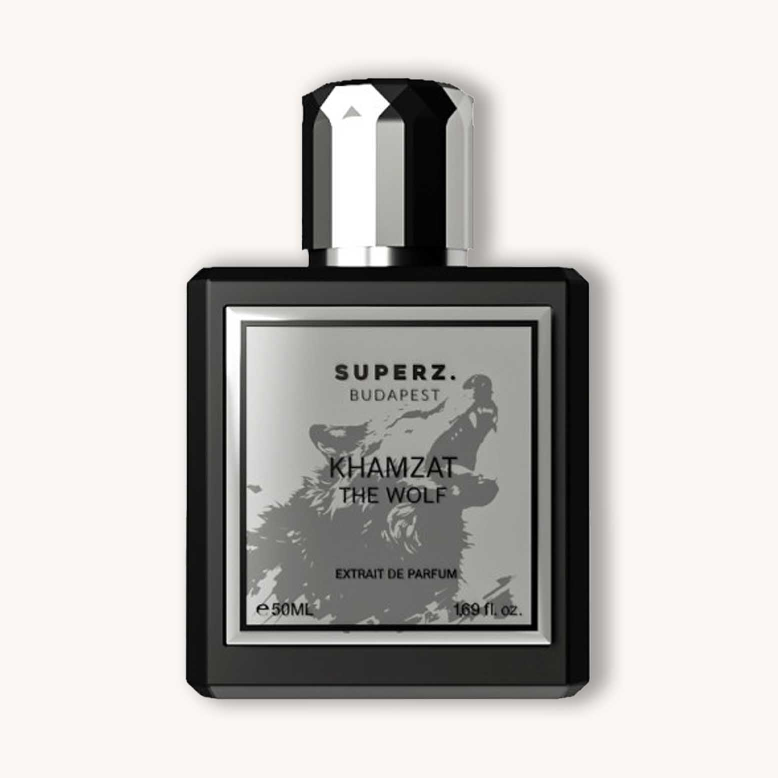 A perfume bottle of Superz Khamzat The Wolf.