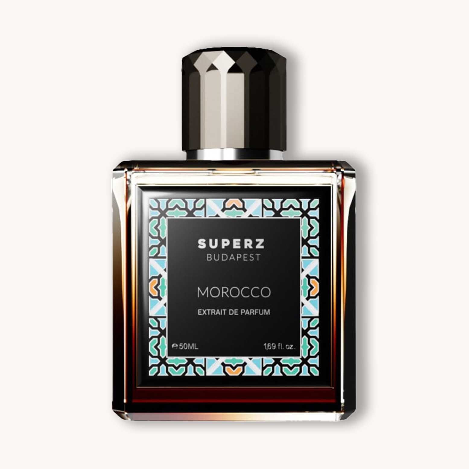 A perfume bottle of Superz Morocco.